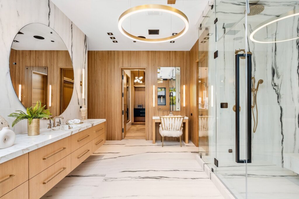 bathroom remodels are often light and spacious, with a focus on additional counter space-- bathroom remodel Salem VA
