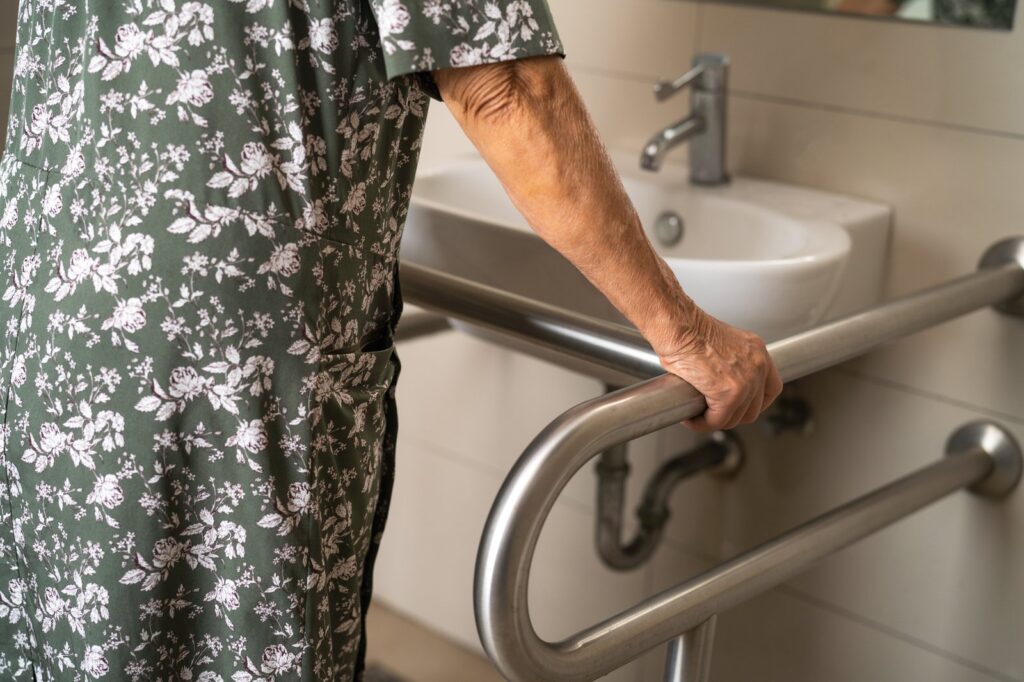 A grab bar at your sink will make washing your hands a breeze! --aging in place renovations Roanoke VA