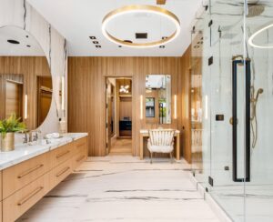 bathroom remodels are often light and spacious, with a focus on additional counter space-- bathroom remodel Salem VA