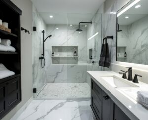 Professional bathroom remodel turned a small functional bathroom into a cozy one